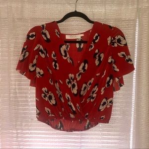 ASTR The Label Crinkle Crop Top